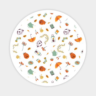 Pattern with different autumn elements Magnet